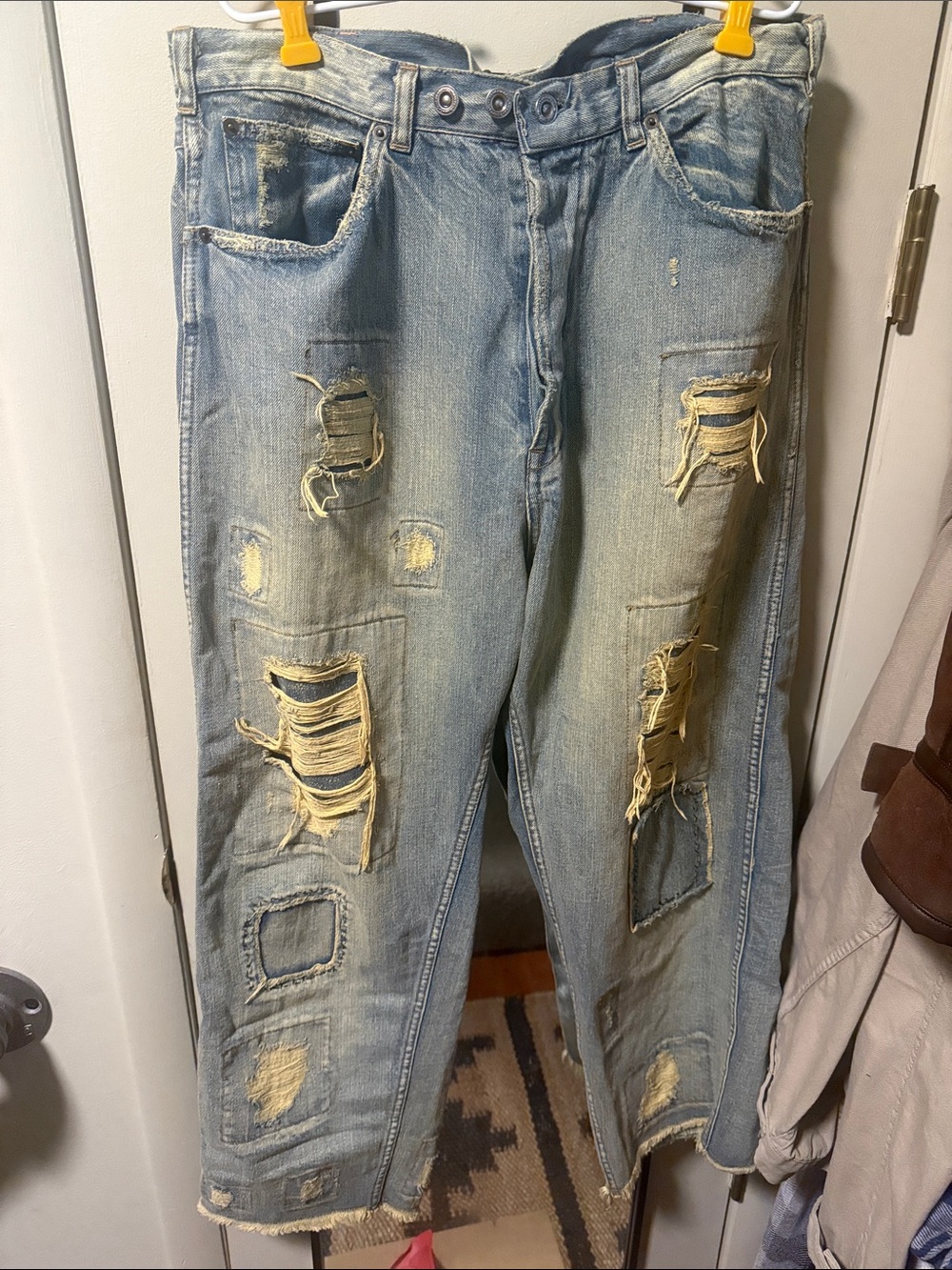 Magnolia Pearl Light Blue Distressed Relaxed Jeans